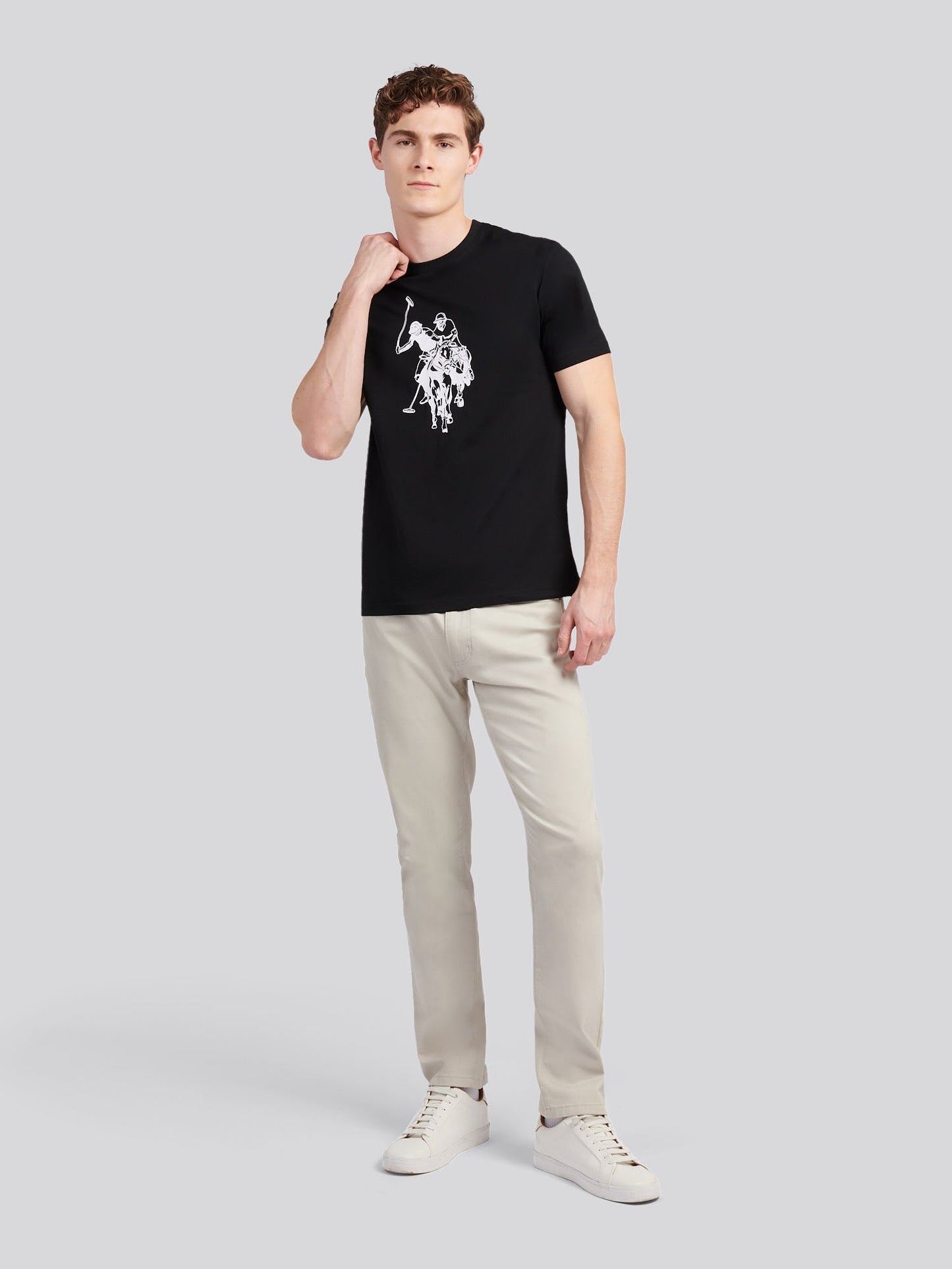 Mens Double Horsemen Graphic T-Shirt Black