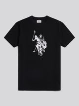 Mens Double Horsemen Graphic T-Shirt Black