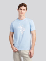 Mens Double Horsemen Graphic T-Shirt Chambray Blue