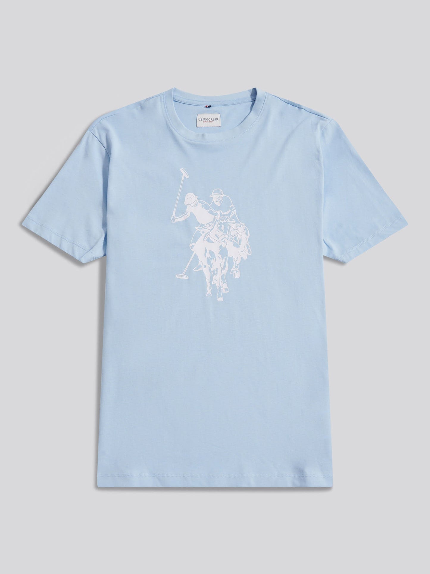 Mens Double Horsemen Graphic T-Shirt Chambray Blue
