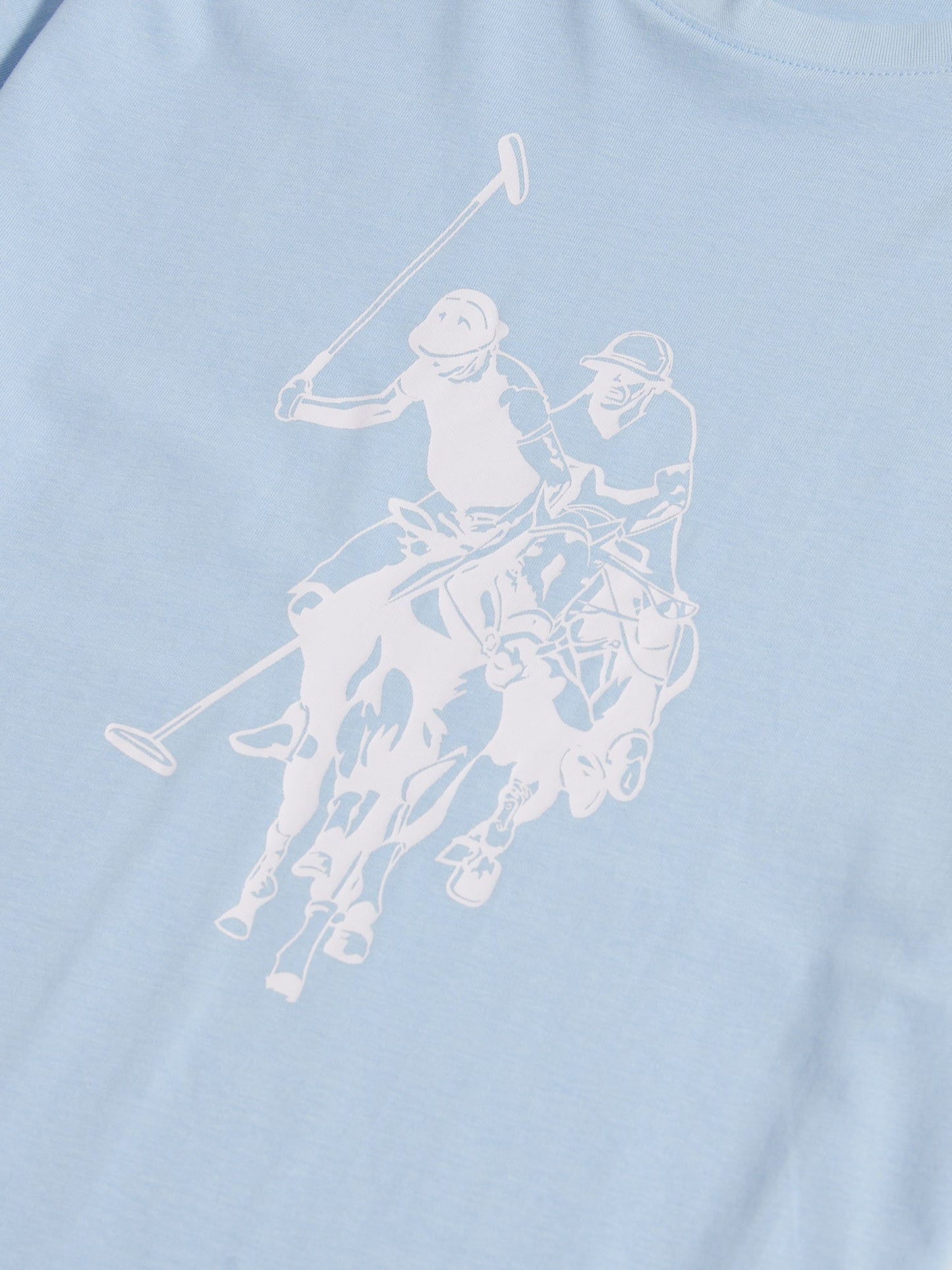 Mens Double Horsemen Graphic T-Shirt Chambray Blue