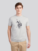 Mens Double Horsemen Graphic T-Shirt High Rise