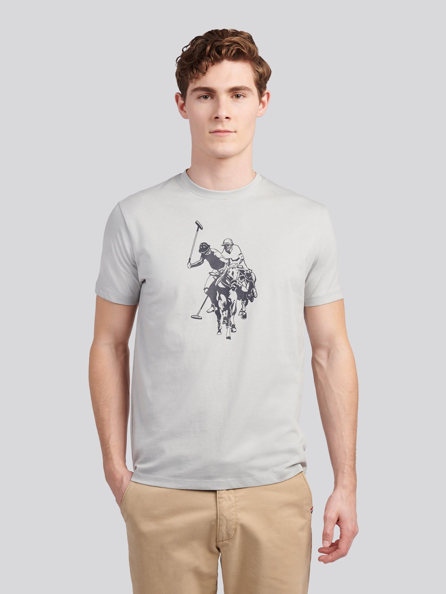 Mens Double Horsemen Graphic T-Shirt High Rise
