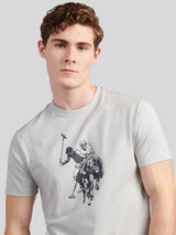 Mens Double Horsemen Graphic T-Shirt High Rise