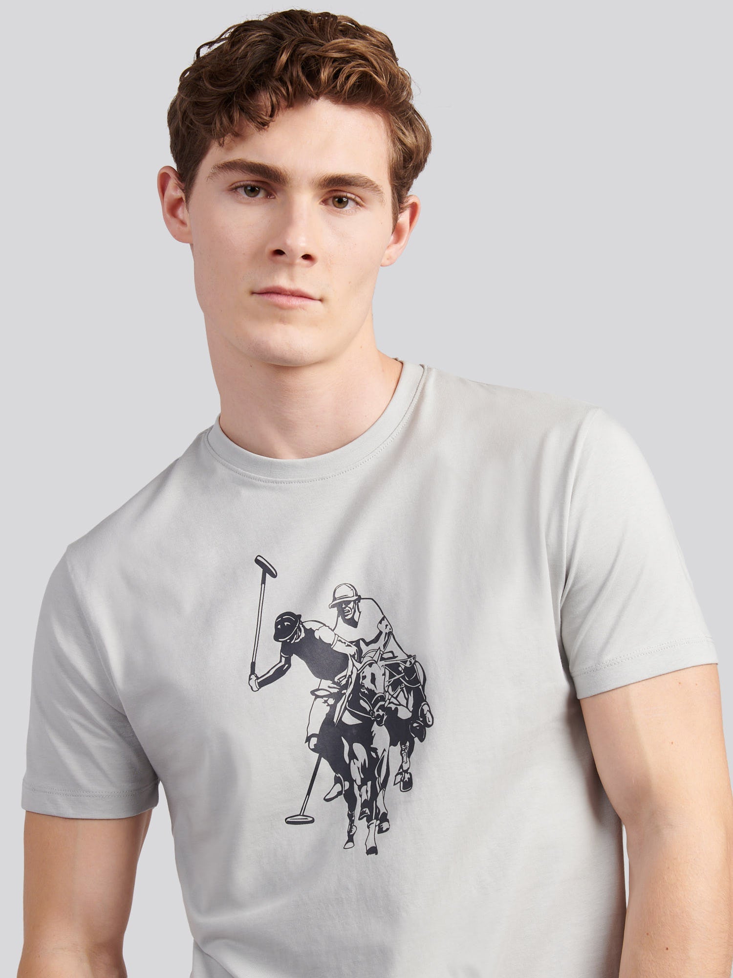 Mens Double Horsemen Graphic T-Shirt High Rise