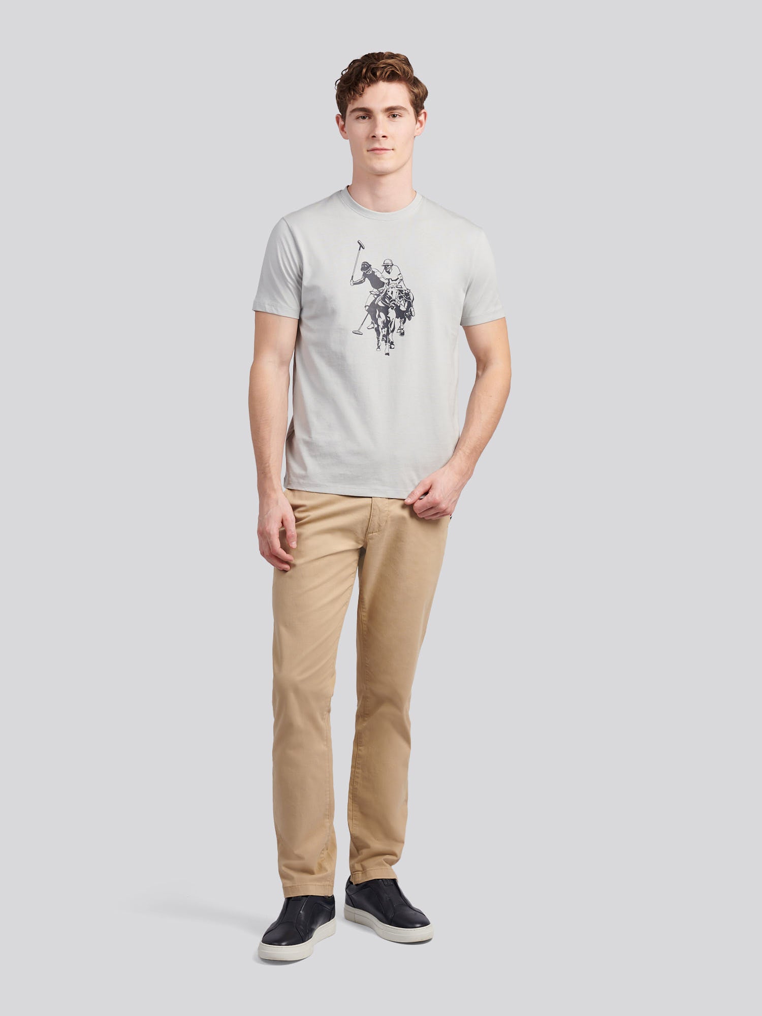 Mens Double Horsemen Graphic T-Shirt High Rise