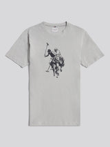 Mens Double Horsemen Graphic T-Shirt High Rise