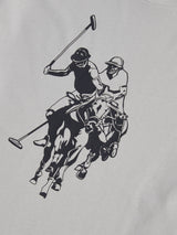 Mens Double Horsemen Graphic T-Shirt High Rise