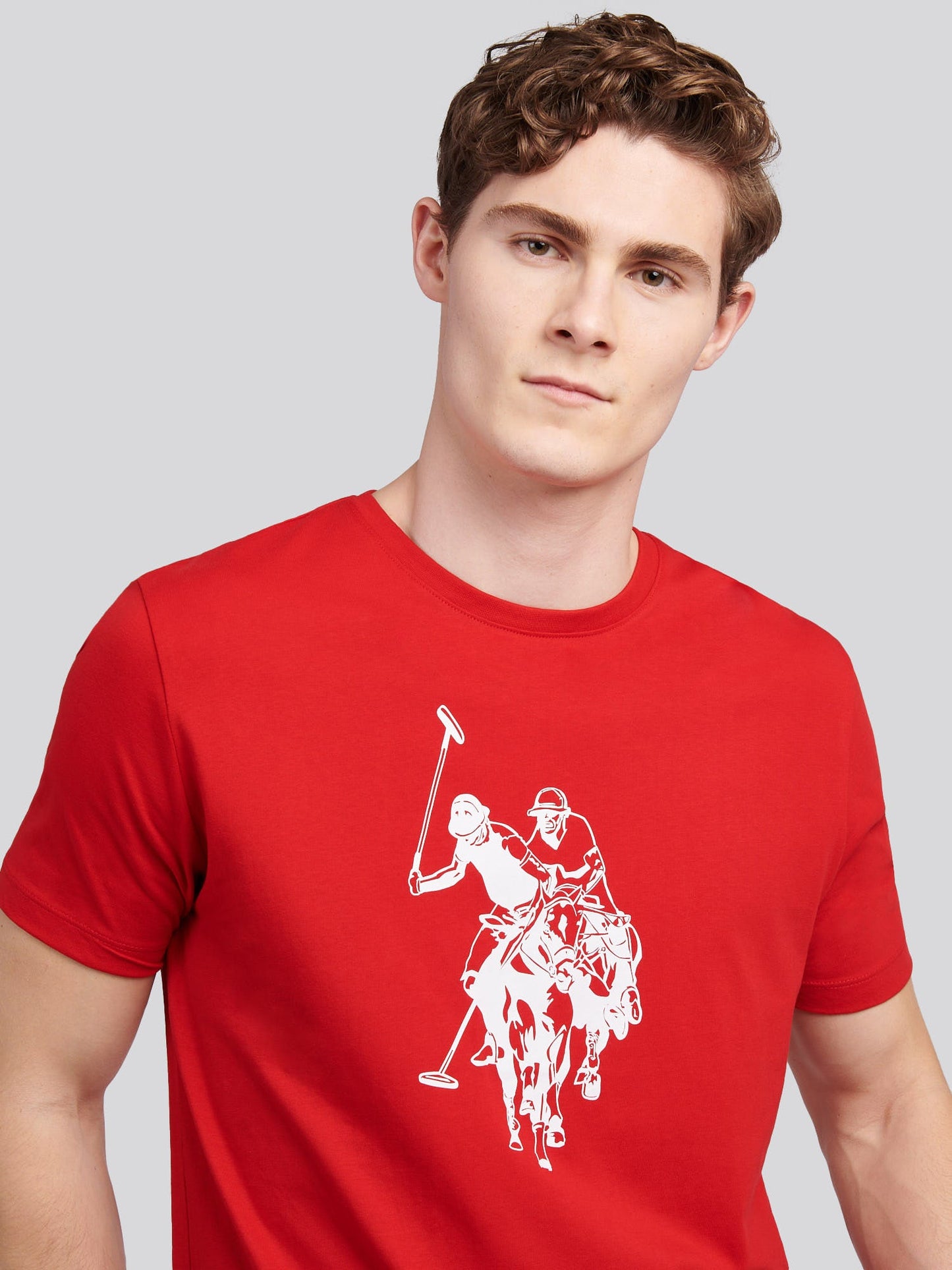 Mens Double Horsemen Graphic T-Shirt Haute Red