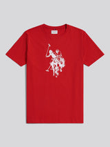 Mens Double Horsemen Graphic T-Shirt Haute Red