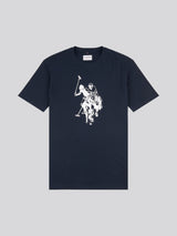 Mens Double Horsemen Graphic T-Shirt Dark Sapphire Navy