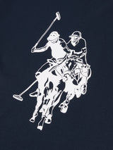 Mens Double Horsemen Graphic T-Shirt Dark Sapphire Navy