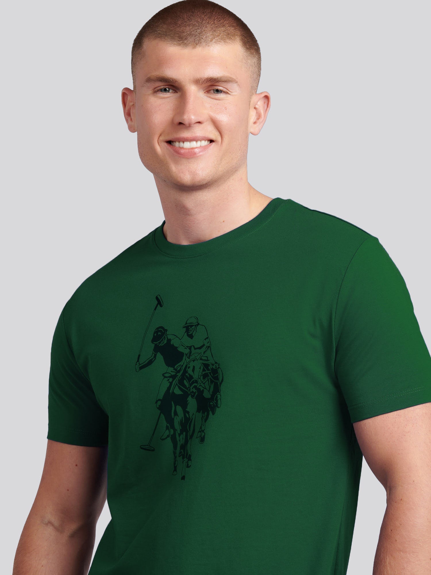 Mens Double Horsemen Graphic T-Shirt Pineneedle