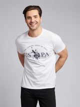 Mens USPA Print Graphic T-Shirt Bright White