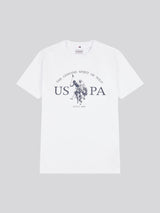 Mens USPA Print Graphic T-Shirt Bright White