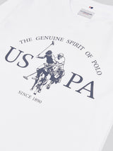 Mens USPA Print Graphic T-Shirt Bright White