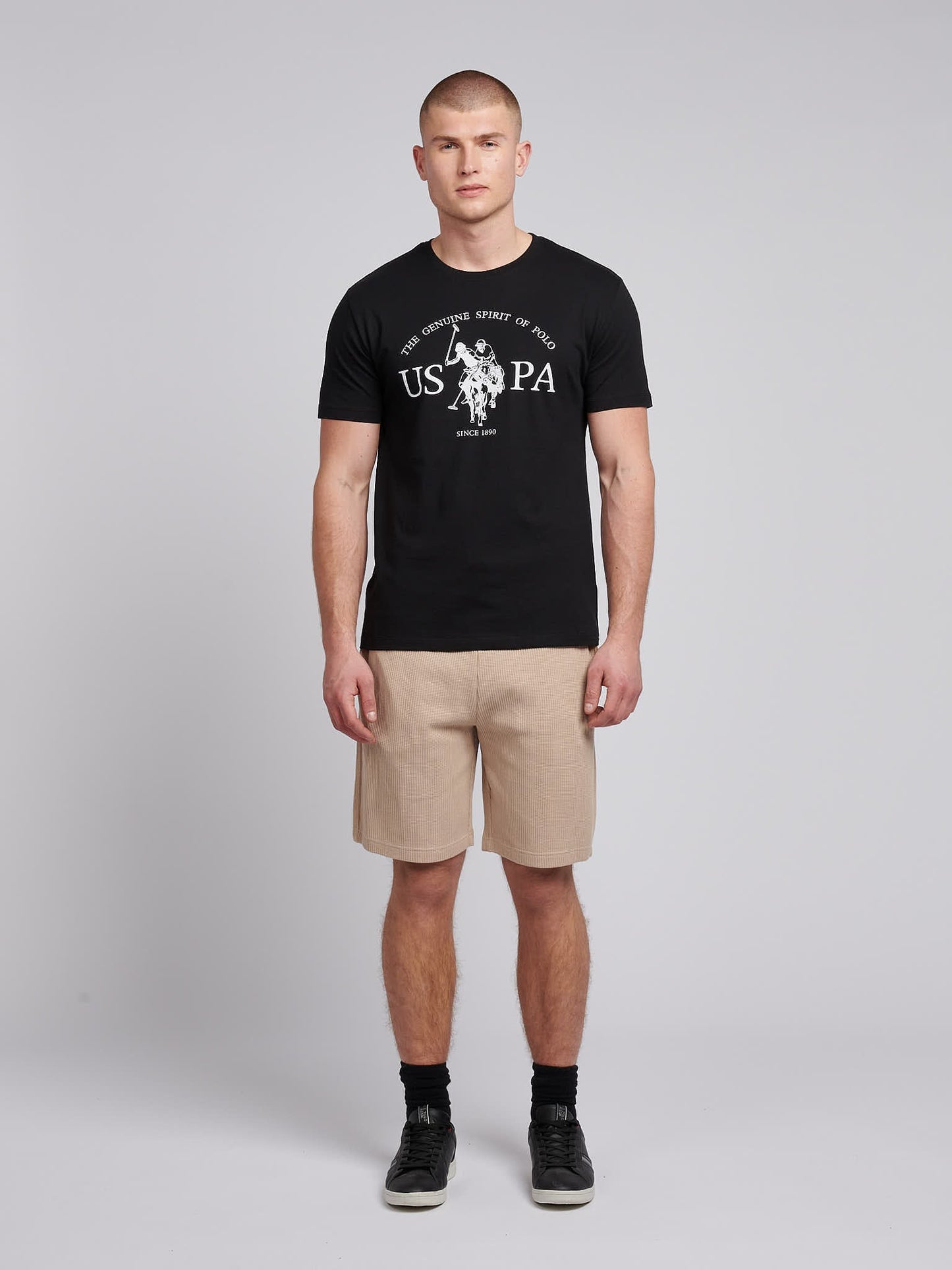 Mens USPA Print Graphic T-Shirt Black