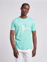 Mens USPA Print Graphic T-Shirt Pool Blue