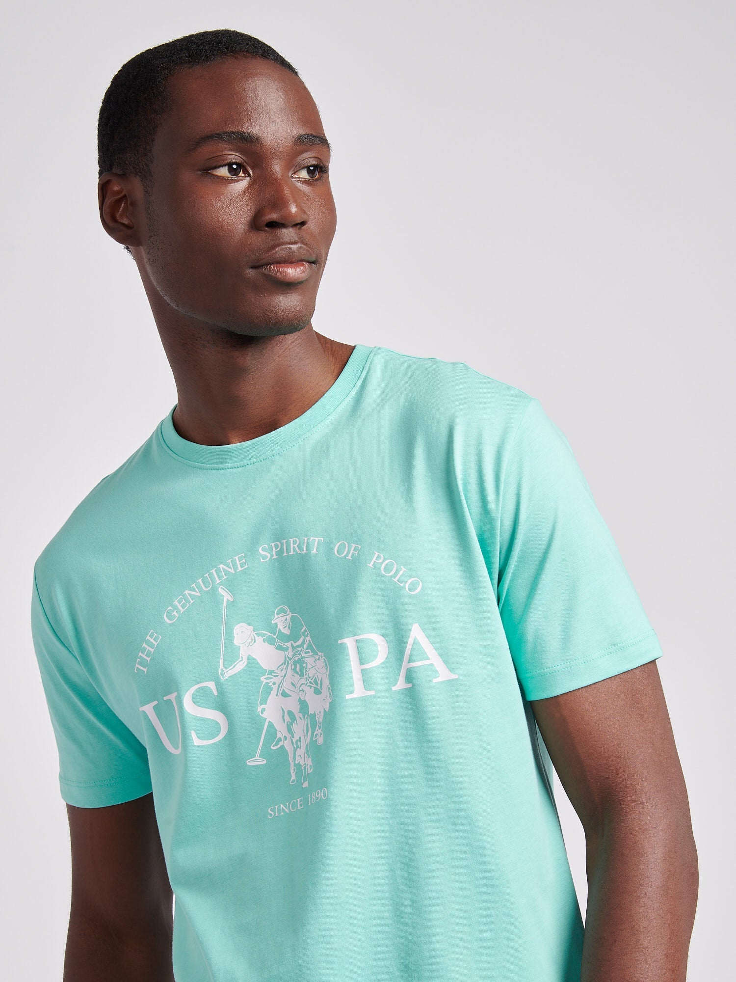 Mens USPA Print Graphic T-Shirt Pool Blue