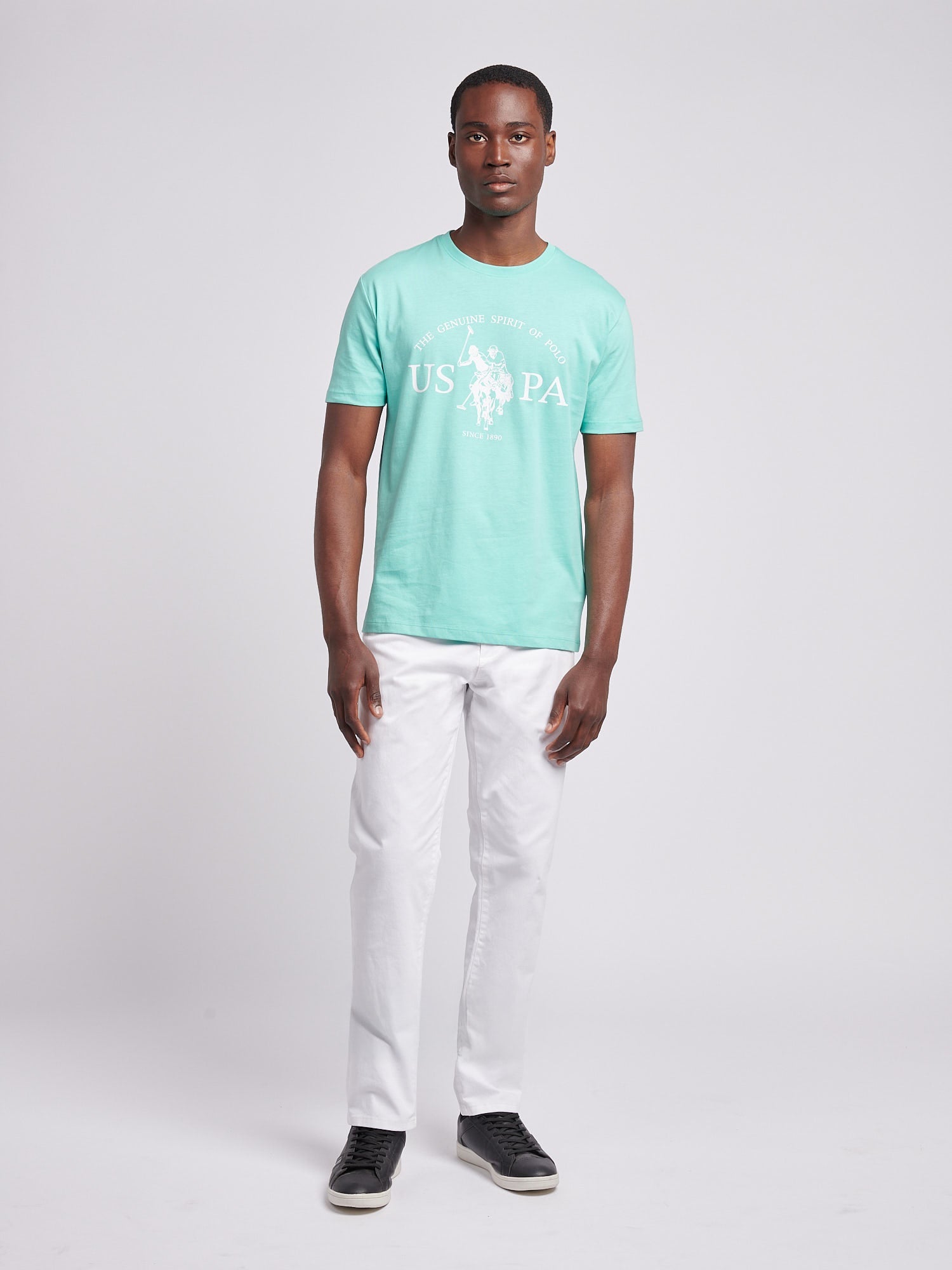 Mens USPA Print Graphic T-Shirt Pool Blue