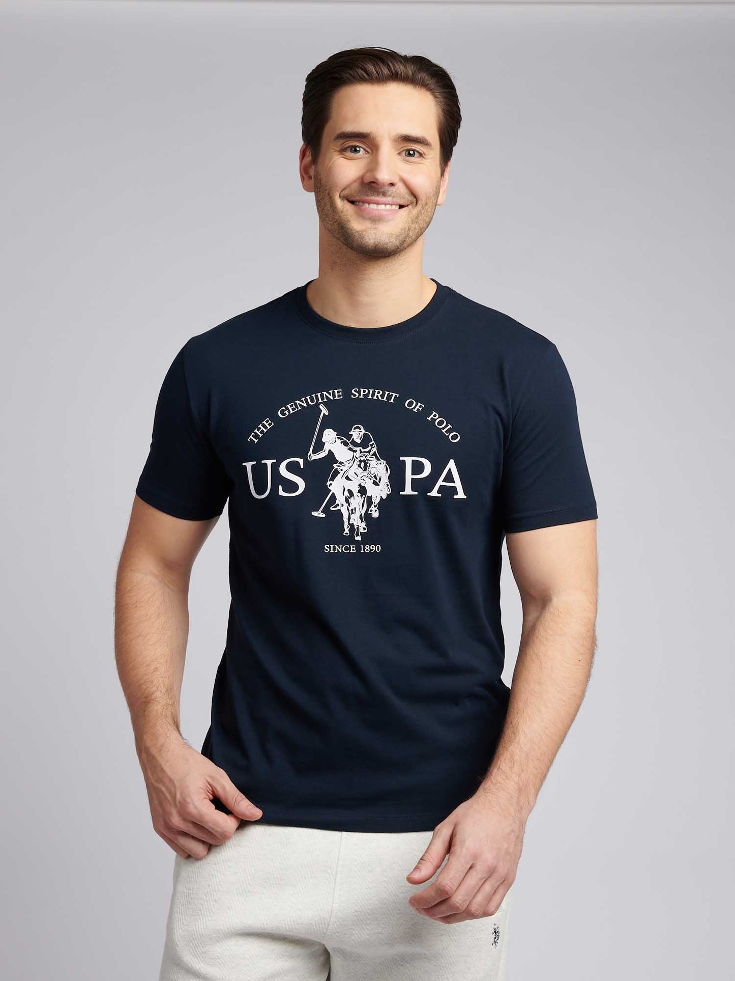 Mens USPA Print Graphic T-Shirt Dark Sapphire Navy