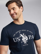 Mens USPA Print Graphic T-Shirt Dark Sapphire Navy