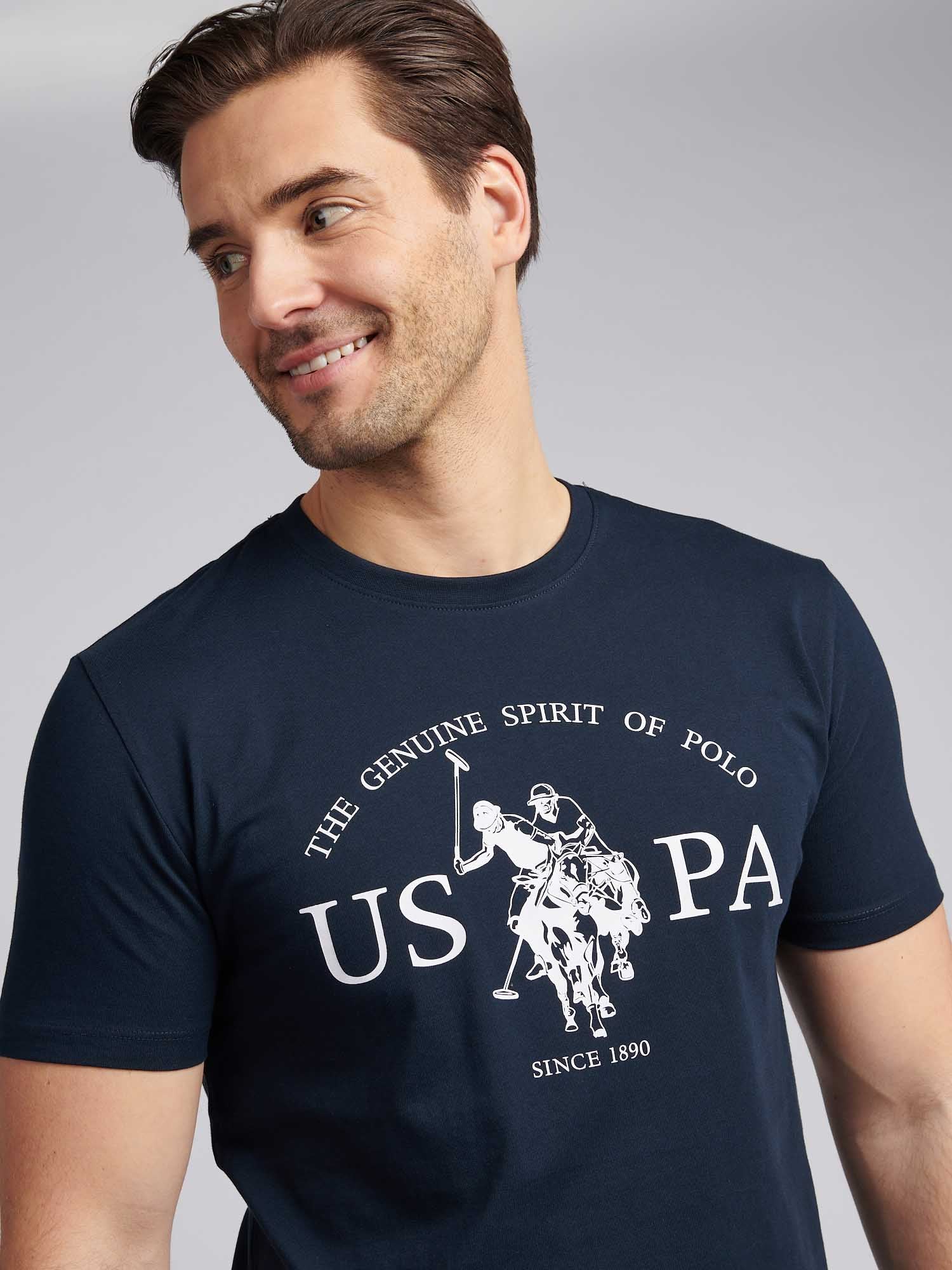 Mens USPA Print Graphic T-Shirt Dark Sapphire Navy
