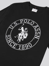 Mens Circle Print T-Shirt in Black