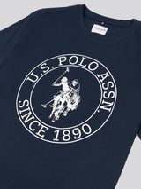 Mens Circle Print T-Shirt in Dark Sapphire Navy