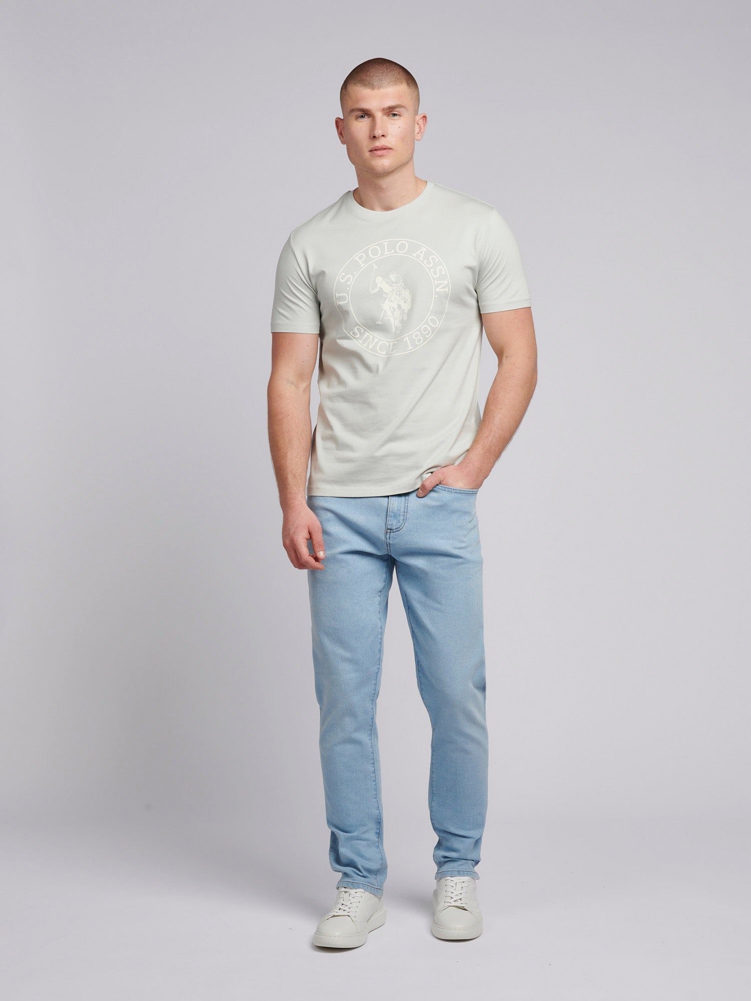 Mens Circle Print T-Shirt in Northern Droplet