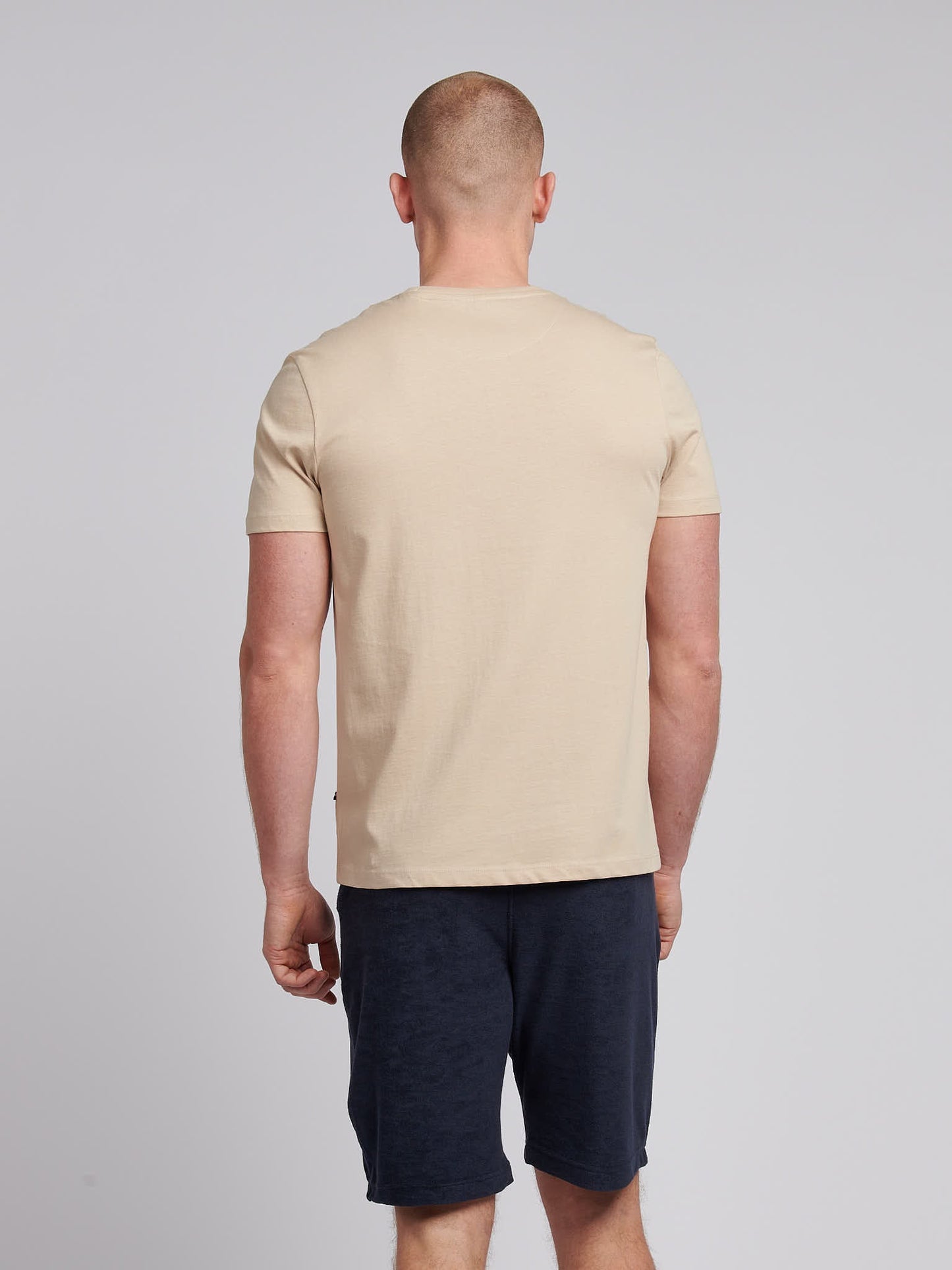 Mens Circle Print T-Shirt in Doeskin