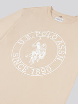 Mens Circle Print T-Shirt in Doeskin