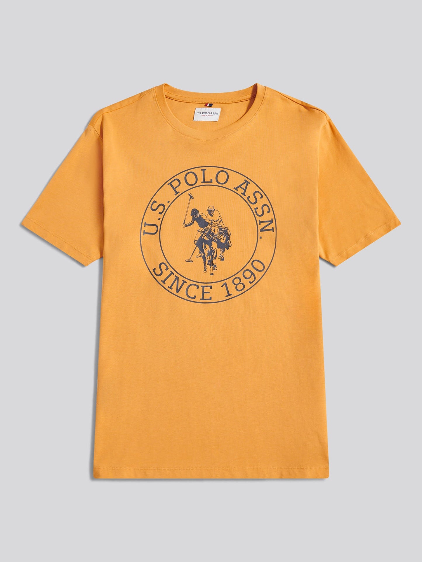 Mens Circle Print T-Shirt in Golden Apricot