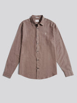 Mens Brushed Dobby Shirt in Chocolate Martini