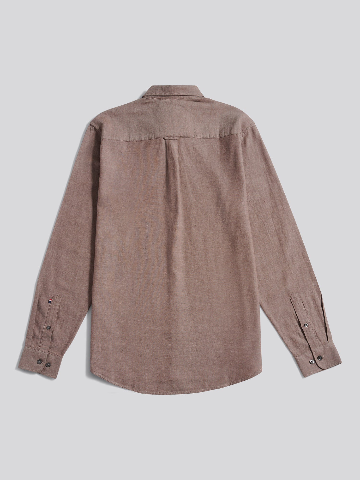 Mens Brushed Dobby Shirt in Chocolate Martini