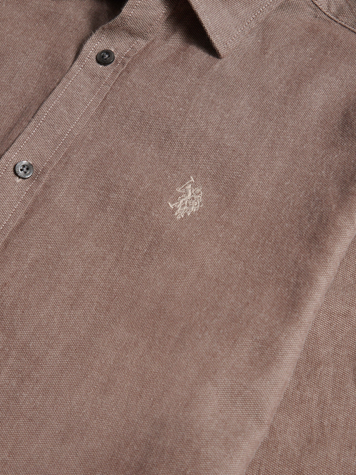 Mens Brushed Dobby Shirt in Chocolate Martini