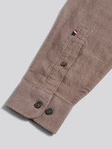 Mens Brushed Dobby Shirt in Chocolate Martini