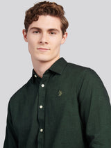 Mens Brushed Dobby Shirt in Pineneedle