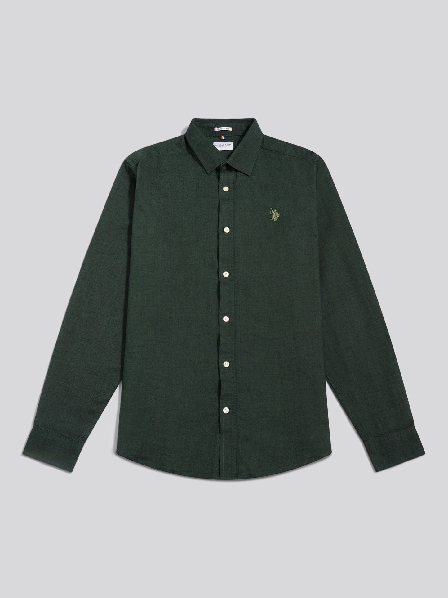 Mens Brushed Dobby Shirt in Pineneedle