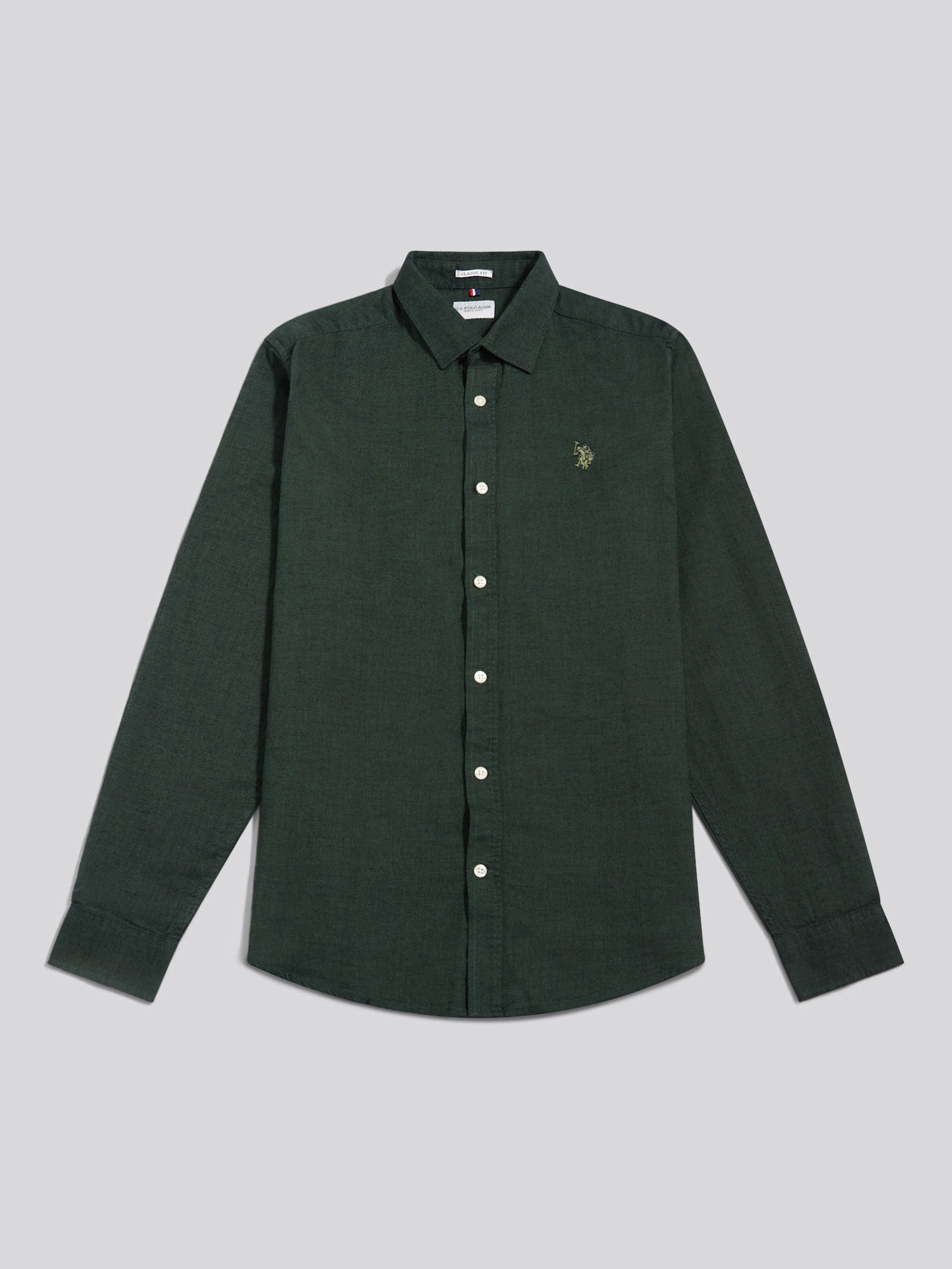 Mens Brushed Dobby Shirt in Pineneedle