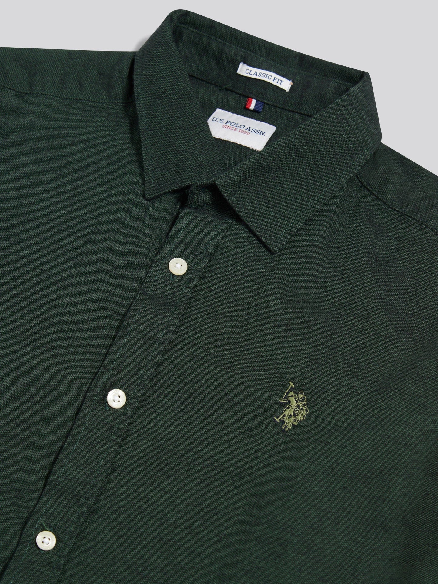 Mens Brushed Dobby Shirt in Pineneedle