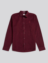 Mens Textured Corduroy Shirt in Windsor Wine