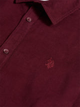 Mens Textured Corduroy Shirt in Windsor Wine