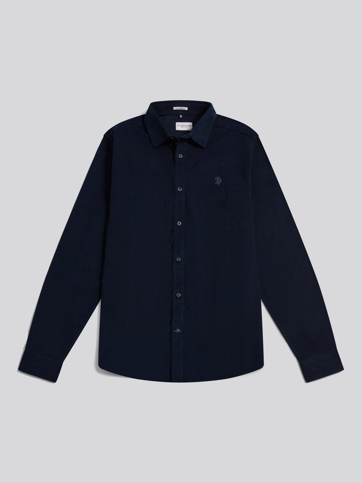 Mens Textured Corduroy Shirt in Dark Sapphire Navy / Moonlight Blue DHM