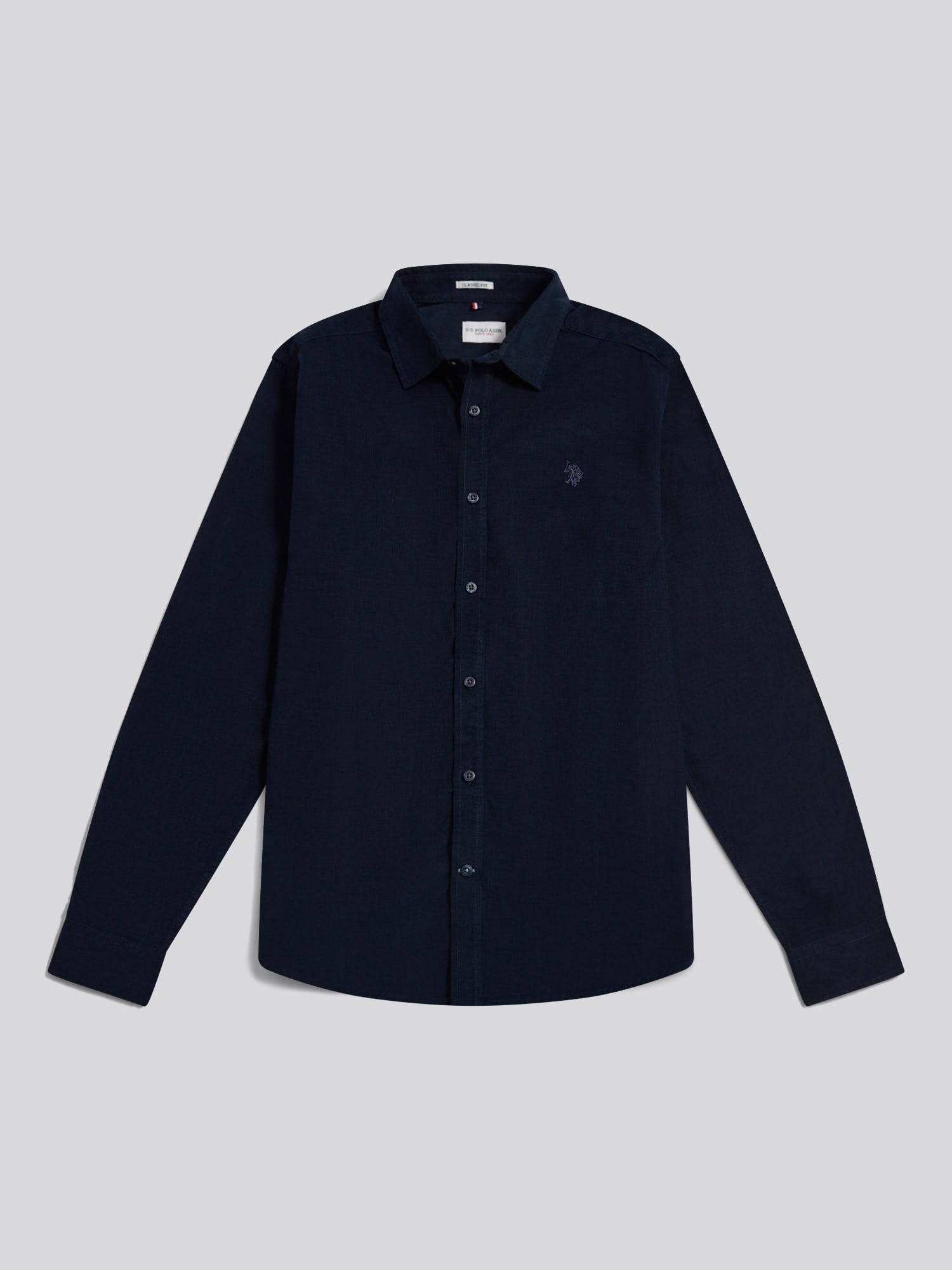 Mens Textured Corduroy Shirt in Dark Sapphire Navy / Moonlight Blue DHM