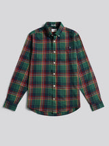 Mens Pocketed Checked Buttondown Shirt in Pineneedle