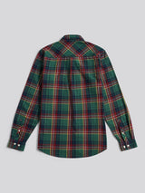 Mens Pocketed Checked Buttondown Shirt in Pineneedle