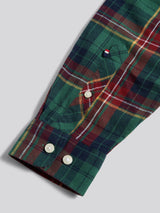 Mens Pocketed Checked Buttondown Shirt in Pineneedle