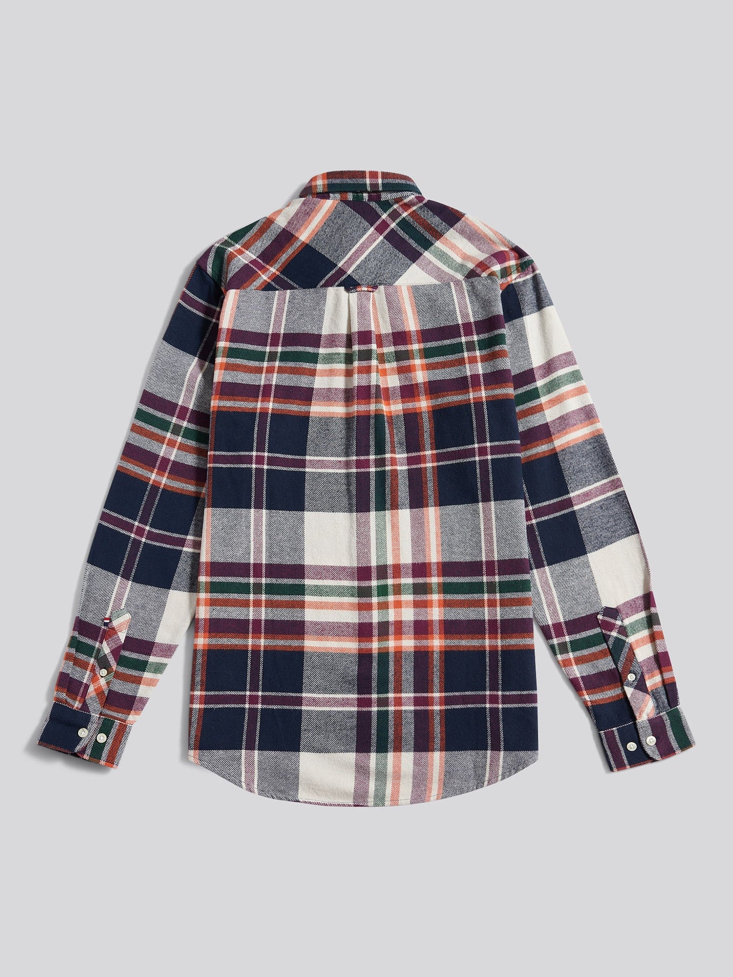 Mens Dual Pocket Checked Shirt in Dark Sapphire Navy
