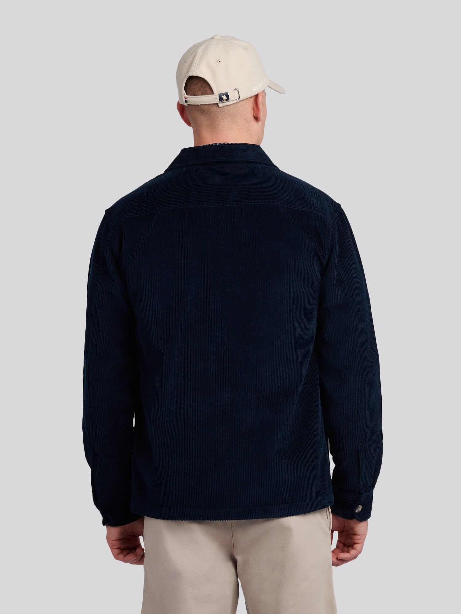 U.S. Polo Assn. Mens Textured Cord Overshirt Dark Sapphire Navy